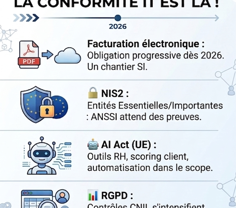 La conformité IT n&rsquo;attend plus les PME. Facturation électronique, NIS2, …